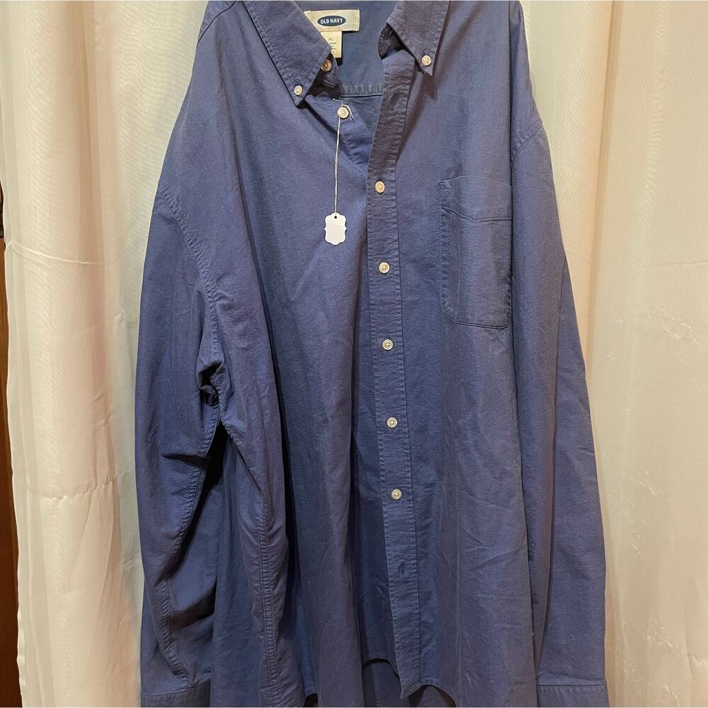 Old Navy Men's Blue Long Sleeve Button Up Pointed Collar Dress Shirt XL